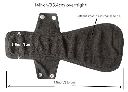 Image of 5pcs set 1pcs Mini wet bag + 4 pieces 14 Inch Overnight Charcoal Bamboo Mama Cloth / Menstrual Pads / Reusable Sanitary Pads (Black Lace)