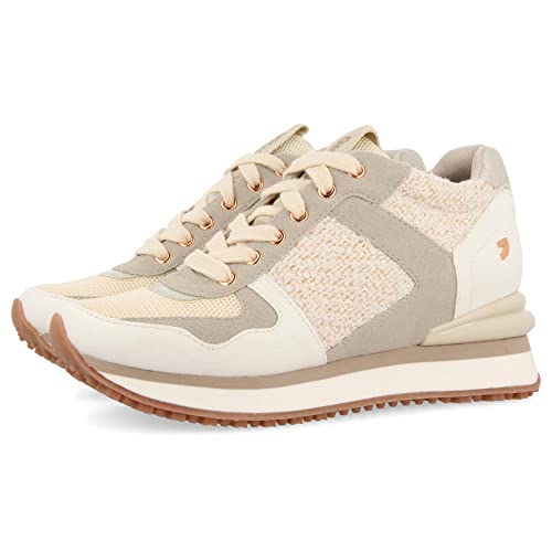 Sneakers Monocolor Off White con cuña Interna para Mujer lellig