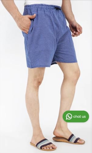 Image of Men's Cotton Regular Fit Checkered Shorts with Inside Comfortable Elastic Waistband (Pack of 3)