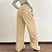 Women Corduroy Pants Baggy Elastic High Waisted Wide Leg Drawstring Trousers Soft Comfy Fashion Lounge Palazzo Pant S-2XL Beige