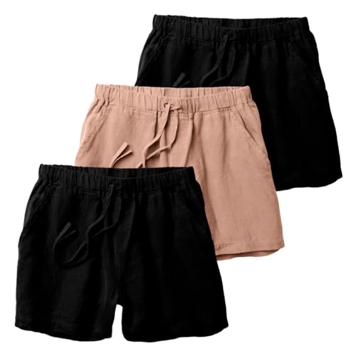 Kit 3 Short Linho Bermuda Premiun Masculina Moda Praia Luxo Hyve (BR, Alfa, M, Regular, Regular, 2 P