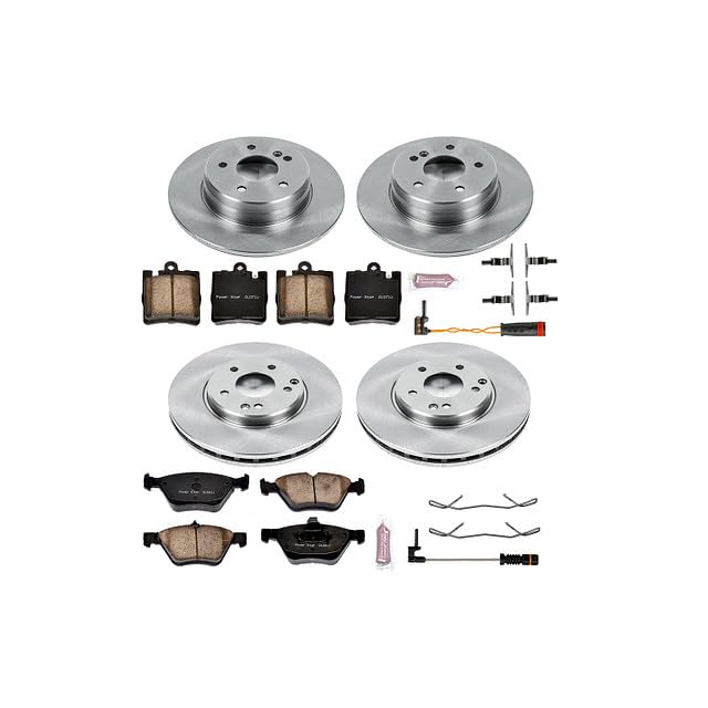 Image of PowerStop Front and Rear Brake Kit for Mercedes-Benz CLK320 2000-02 |E300 1998-99 |E320 1996-02 |E420 1997 |E430 1998-00 - Z17 Ceramic Brake Pads & Disc Rotors Replacement, KOE2786