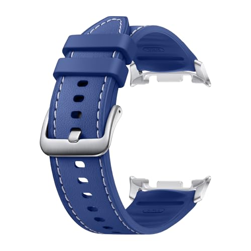 Image of Galaxy Watch 8 Series Hybrid Band, Silicon, Signature Stitch, Dynamic Lug System, Flexible Fit, Compatible with Galaxy Watch 8 and Watch 8 Classic, S /M /L Navy