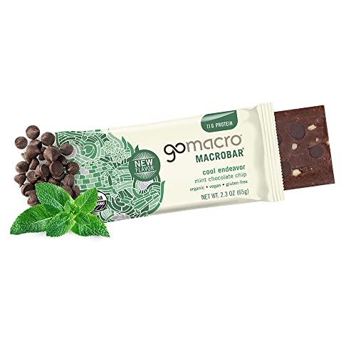 Gomacro Macrobar Organic Vegan Protein Bars - Mint Chocolate Chip (2.3 Ounce Bars, 12 Count) #TOP1