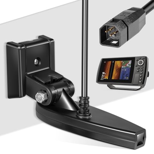 Image of 710295-1 XNT 9 HW MDI 75 T Transom Transducer Fits for Humminbird Helix 7 /8 (MEGA Down Imaging) Dual Spectrum Chirp with Temperature Transom Mount Transducer, Black