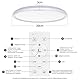 AmazeFan LED Deckenleuchte Dimmbar - 34W 3400LM Deckenlampe mit Fernbedienung - 8W Nachtlicht Warm-LED Deckenleuchte Flach für Schlafzimmer Kinderzimmer Wohnzimmer-Rund (34W-39CM-Weiß)