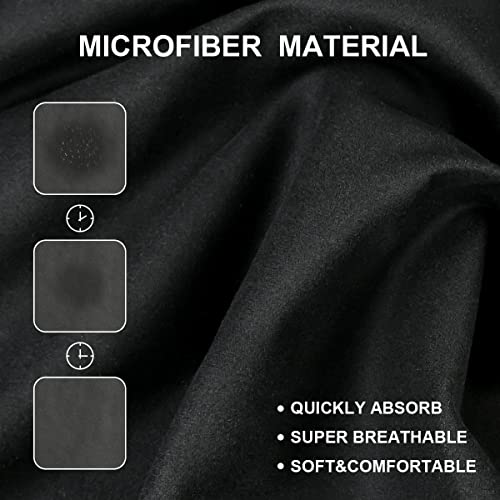 Flintronic Mikrofaser Poncho, 110 * 80cm Quick Dry Badehandtuch Mit Kapuze, Lang Umkleidehilfe für Herren Damen, Ideal zum Strand, Brandung, Surfen, Sauna - Schwarz