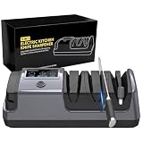 5-in-1 Electric Knife Sharpener for All Knives – Diamond Abrasive Sharpener with 3 Speeds & LCD...