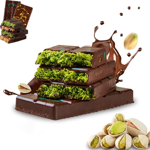 チョコレート、40gチョコレートピスタチオ 砂糖不使用 持ち運びやすい ピスタチオチョコレート 個別包装 口に入れるとすぐに溶け (6個, ピスタチオチョコレート)