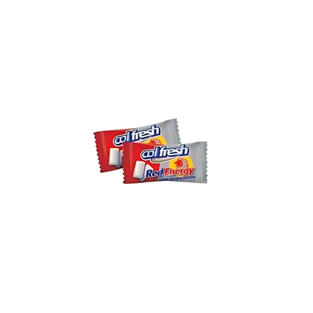 Gomme da Masticare COL FRESH Red Energy | Bocca da 200pz Incartate Singolarmente con Xilitolo Chewing Gum Senza Zucchero
