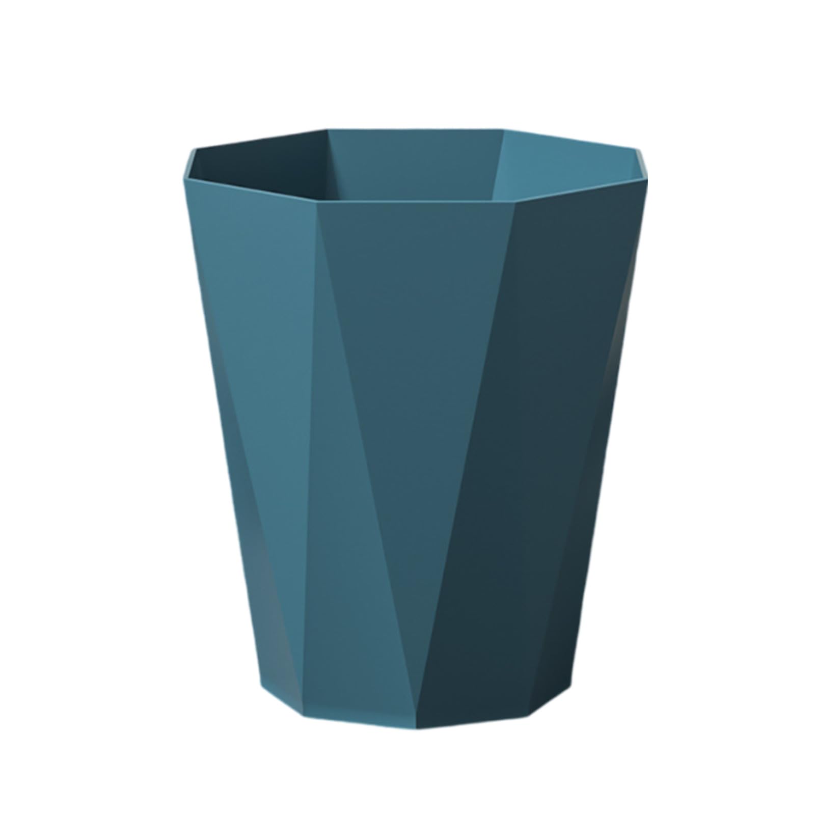 Simple Solid Colour Open Trash Can For Kitchen And Bathroom，Blue