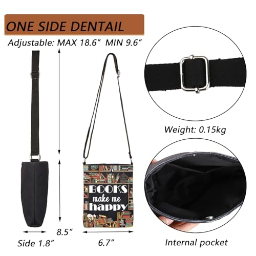MBMSO Book Gifts for Book Lovers Crossbody Bag Themed Purse for Literary Lover Bookshelf Gift3