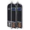 Zilink Long Garment Bags for Dresses Coat Bags for Travel and Storage 60 inches Gusseted Suit Cover Protector for with 2 Large Mesh Pockets and 2 Carry Handles for Suit Coat, Dress, Tuxedos Set of 2
