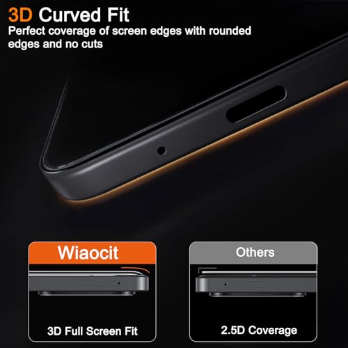 Image of Wiaocit 3 Pack Tempered Glass Privacy Screen Protector for Samsung Galaxy A17 5G with 3 Pack Camera Lens Protector, 9H Hardness, Bubble Free, Case Friendly