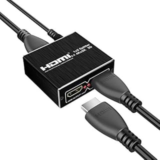 HDMI Splitter 1 in 2 Out, HDMI Splitter 1 to 2 Amplifier for Full HD HDMI 2.0 1080P/ 3D/ 4K for Xbox PS4 PS3 Fire Stick Roku Blu-Ray Player Apple TV HDTV