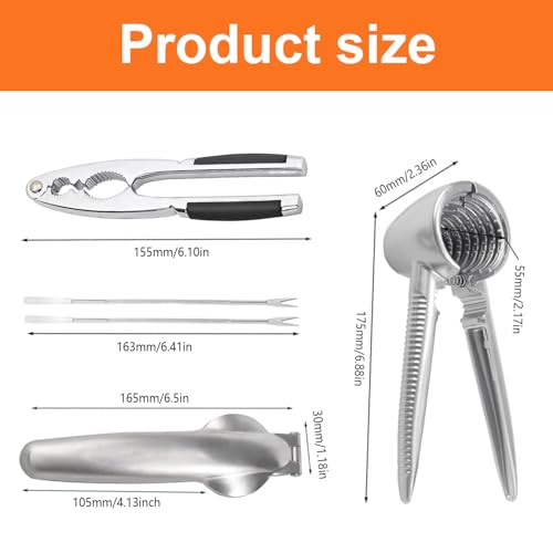 2 PCS Schiaccianoci+Castagno Clip, Pinze per Noci, Multifunzione Pinza Castagne, Schiaccianoci in Metallo, Pinza per Castagne, Nut Sheller Tool, Castagna Opener, per Castagne Utensili Cucina - immagine 3