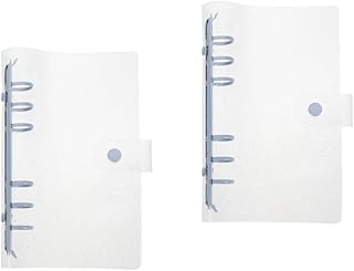 2 Peças Transparente Folhas Soltas Pastas De Escritório Pasta De Rosa Clipes Pasta De Viagem Planejador Pasta Capa Transparente A6 Pasta Escritório A6 Pastas A6 Cadernos