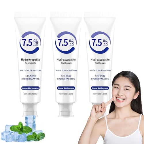 Dentifrici all'idrossiapatite per la, Idrossiapatite Dentifricio, Hydroxyapatite Toothpaste, Deep Cleaning Oral Care Toothpaste, Enamel Protection & Whitening for Sensitive Teeth (3)