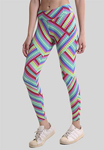 Calça Legging Capri Estampada Tijolinhos - Verde P