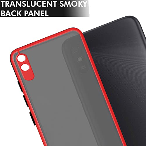 Image of TheGiftKart Basic Case for Xiaomi Redmi 9A 9i Sport (Polycarbonate, TPU Red Bumper)