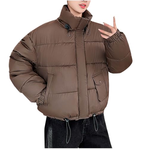 Doudoune courte pour femme NZYIHAO veste d'hiver ample à col montant