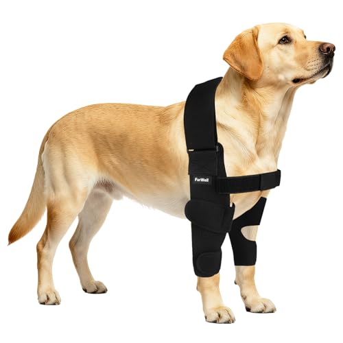 Dog Elbow Brace Protector with Decoupled Chest Strap - Breathable, Abrasion-Resistant - Adjustable Elbow Support for Hygroma, Dysplasia, Arthritis, Calluses & Shoulder Instabilit(Both Legs, L)