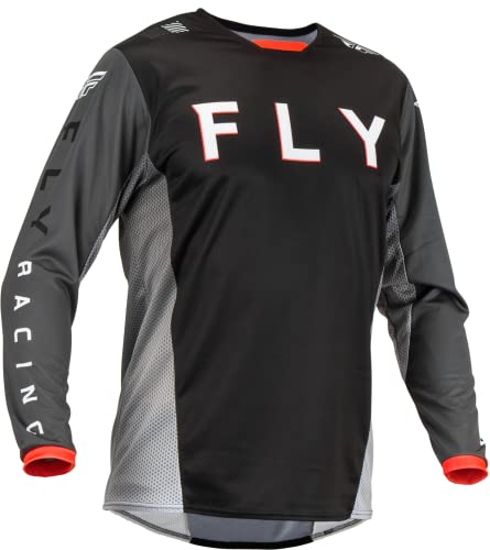 Fly Racing 2023 Adult Kinetic Kore Jersey (Black/Grey, Medium)