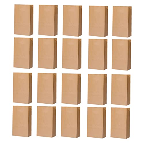PartyKindom 20pièces Sacs Papier Kraft Résistants à Huile Lot Rangement pour Maison Pliables Et Marron