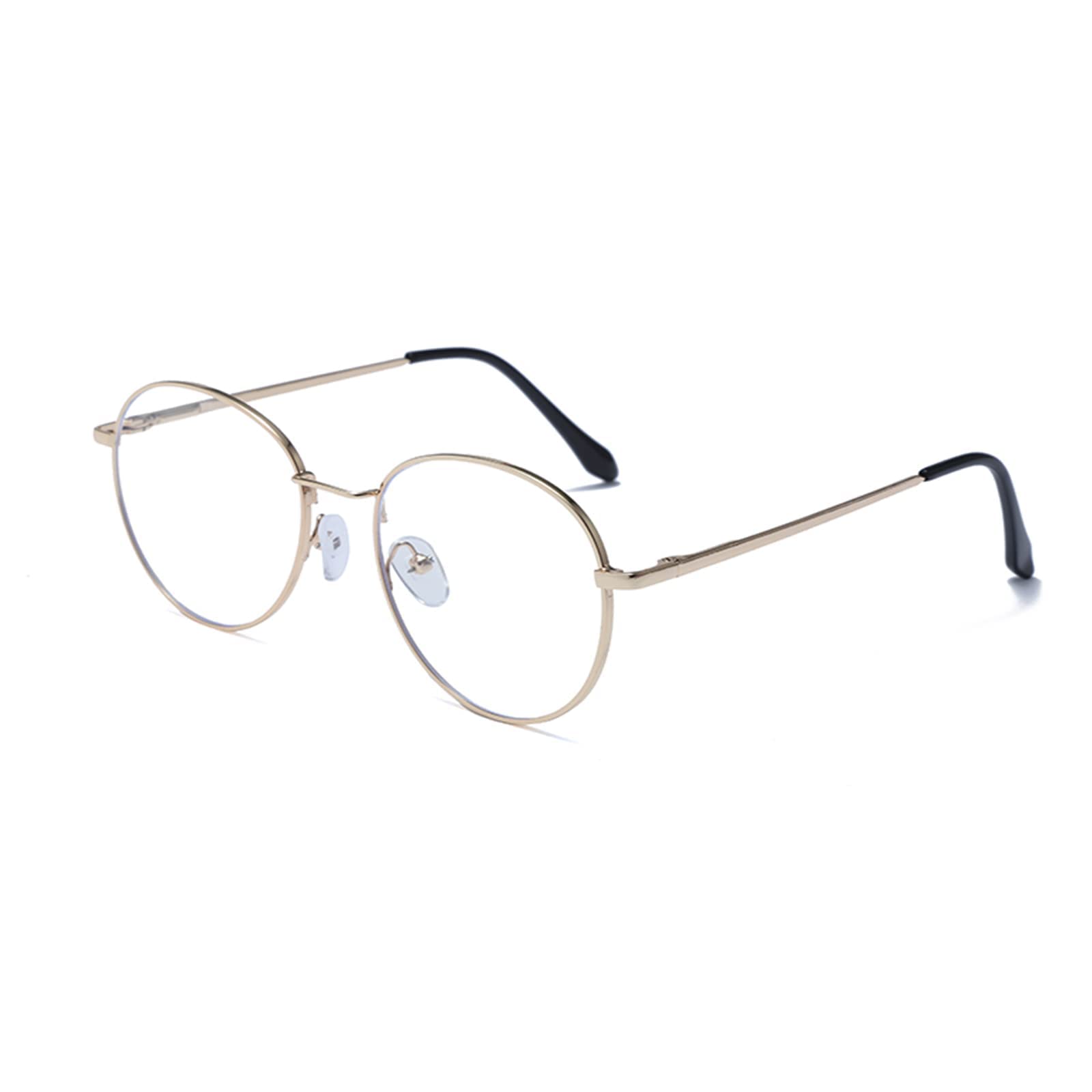 LJCZKA Photochromic Blue Light Blocking Glasses for Women Men Round Computer Glasses Anti Fatigue Eyestrain Headache
