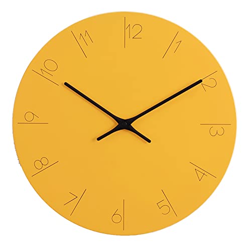 GJFZMD Wandkunst Wanduhr vibrierende gelbe Digitale Wanduhren Mute Design Batteriebetriebenes Haus Stilvolle Atmosphäre Kunst Wandbehang Cover