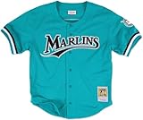 Mitchell & Ness Florida Marlins 1995 Andre Dawson Authentic Button Down BP Jersey - Teal (Small)