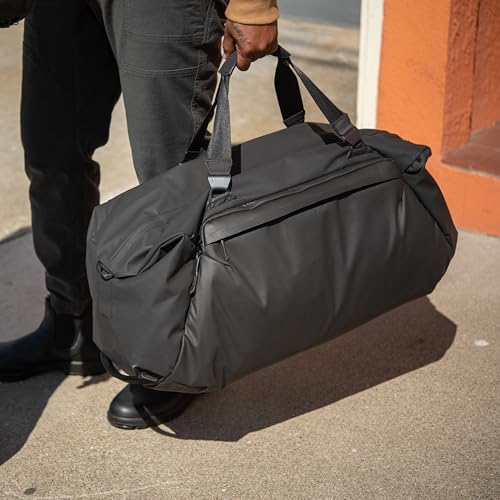Image of Peak Design Travel Duffel 65L, Black, Extra-Wide Single Zip Access, Weatherproof Shell, 4 External Pockets, Fits Packing Cubes & Camera Cubes, Ideal for Longer Trips, Versatile Duffel Bag for Travel