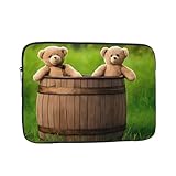 Funda para portátil de 12 pulgadas, funda protectora suave con estampado de oso de tela de juguete, bolsa delgada y ligera, especialmente compatible con MacBook de 12 pulgadas, se adapta a algunos