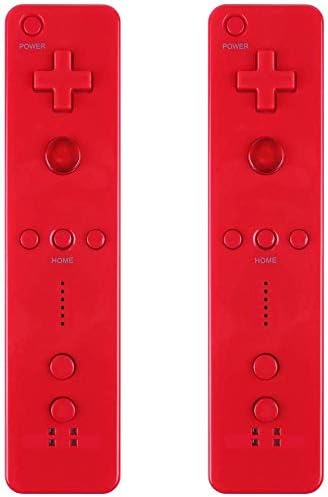 2 Packs Gesture Controller and Nunchuck Joystick with Silicone Case for Wii Wii U Gamepad Console (Red and Red)