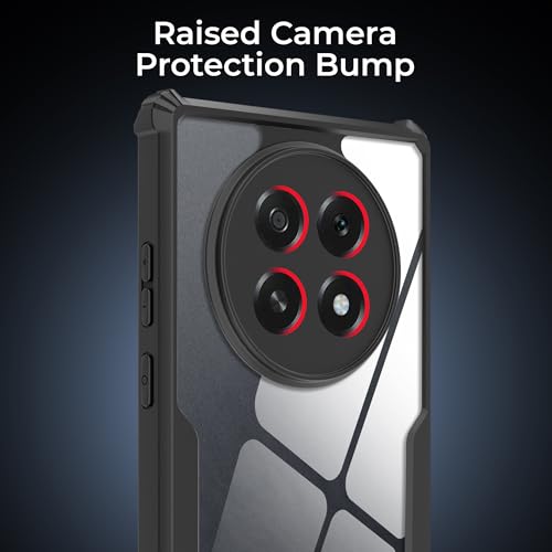 Image of A rtistque Clear Hard Transparent Acrylic Armor Anti-Drop Shockproof TPU Edge Back Cover Case for Oppo F29 Pro 5G - Black