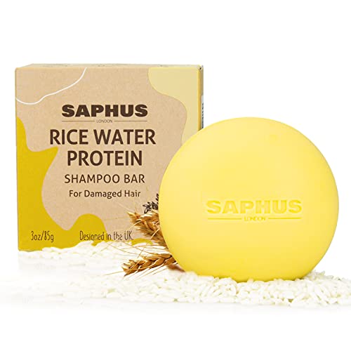 Rice Shampoo Bar Soap for Hair Loss, 2 in 1 Rice Water Shampoo Bar for Hair Growth and Moisturizing, pH Balance Solid Shampoo Bar for Coloured Hair, Vegan, Eco Friendly, Zero waste, Plastic Free, 85g