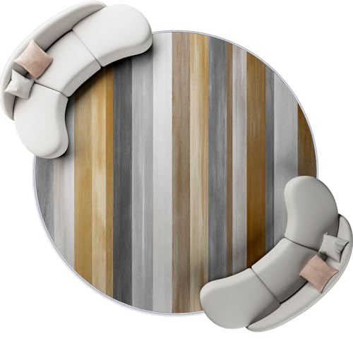 Round Rugs for Living Room 210 cm, Machine Washable Industri