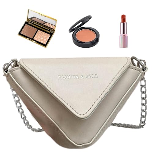 Bolso de hombro triangular de piel, bolso de hombro triangular, bolso de hombro para mujer Fanny Packs pequeño con cadena y bolsillos en el pecho, , ver descripción