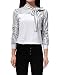 Allegra K Pullover Self Tie-Bow Neck Long Sleeve White Top Shirt for Lady XL