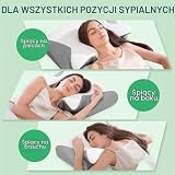 FEYIDEO Poduszka Pod Kark, 2 w 1 Poduszka Pianki Pamięci Kształtu, Dla Osób Śpiących na Plecach Na Boku Na Brzuchu (Szary)