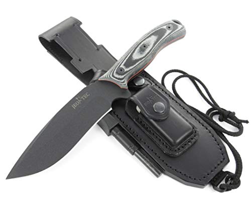 JEO-TEC NÂº9 Bushcraft Survival Hunting Camping Knife, MOVA Stainless Steel, 11" Overall, Multi-positioned Leather Sheath - Handmade