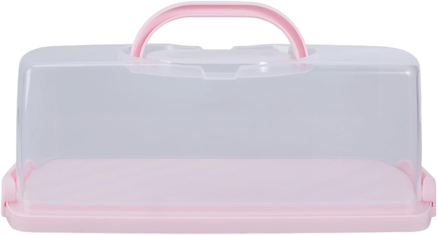 Transparency Bread Case with Carrying Handle Snacks Storage Box for Toasts Cake Slices Bakewares Organization Tool Leak Proof Bakery Storage Box
