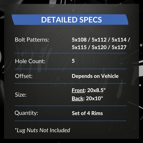 Xix X15 | Staggered 20 Inch Rims (Set Of 4 Wheels) - Silver Machine With Ss Lip Finish - Fits Most Sedans, Coupes, And Suvs - Concave Rim Wheel #TOP2
