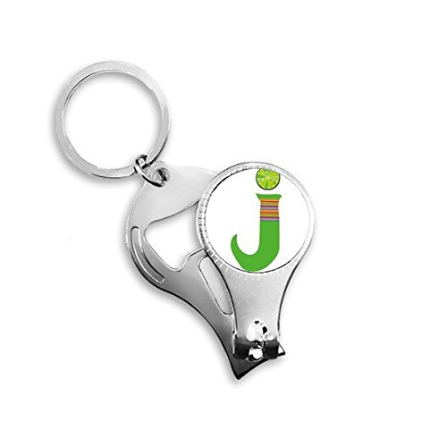 Porte-clés lettre J motif fruit orange drôle le cadeau de charm idéal pour vos proches