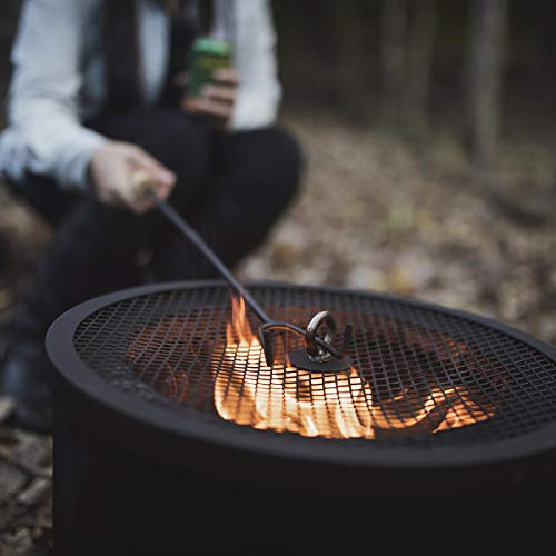 Blue Sky Outdoor Living The Ridge Portable High-Efficiency Pellet Fire Pit with Spark Screen and Poker, Black