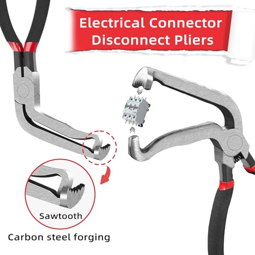 Aufisi Electrical Disconnect Pliers, 7 pcs Electrical Disconnect Pliers for Cars, Connector Removal Tool for Push Tab Style Plugs by Aufisi - Used condition - Image 3