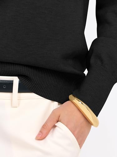 Image of ANRABESS Women Long Sleeve Rolled Neck Fall Lightweight Sweaters Top