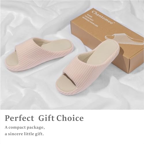 Image of Chantomoo Womens Slipper Memory Foam Comfy Rubber Sole House Bedroom Slipper Slides