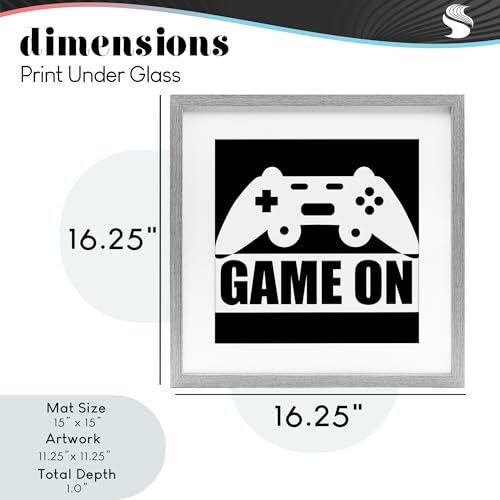 Affiche rétro Game On sous verre pour un salon ou bureau moderne