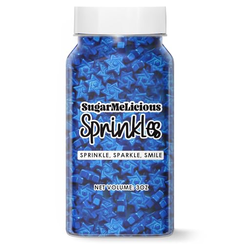 SugarMeLicious Blue Star of David Sprinkles, 3 Ounce Jar